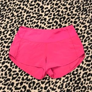 Lululemon Sonic Pink Speed Up Shorts 2.5”
